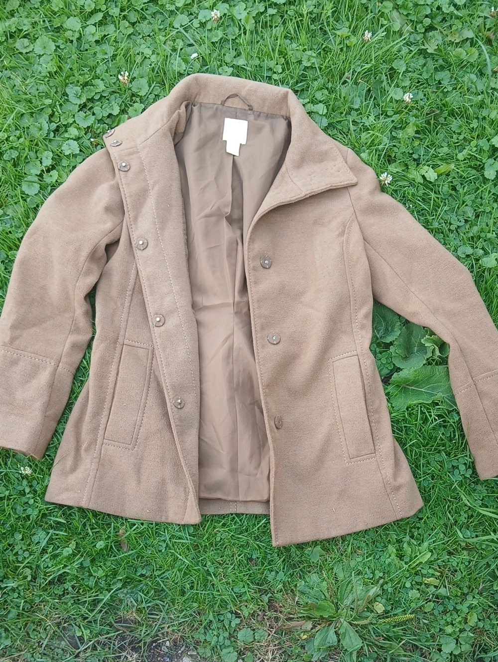 H&M Women's Brown Utility Jacket Polyester Viscose Blend